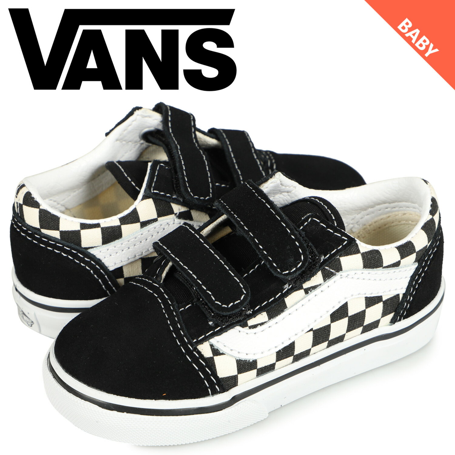 VANS ヴァンズ オールドスクール スニーカー ベビー キッズ バンズ OLD SKOOL V ブラック 黒 VN0A38JNP0Sのサムネイル