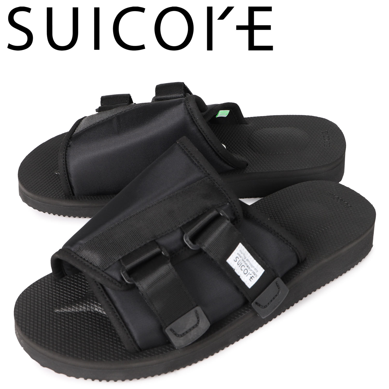 【最大1000円OFFクーポン配布中】 スイコック SUICOKE サンダル スライドサンダル メンズ カウ アンチバクテリアル KAW-Cab ブラック 黒 OG-081CAB