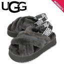 【 最大1000円OFFクーポン配布中 】 UGG アグ サンダル レディース 厚底 ファー ディスコ クロス スライド DISCO CROSS SLIDE グレー 1121550