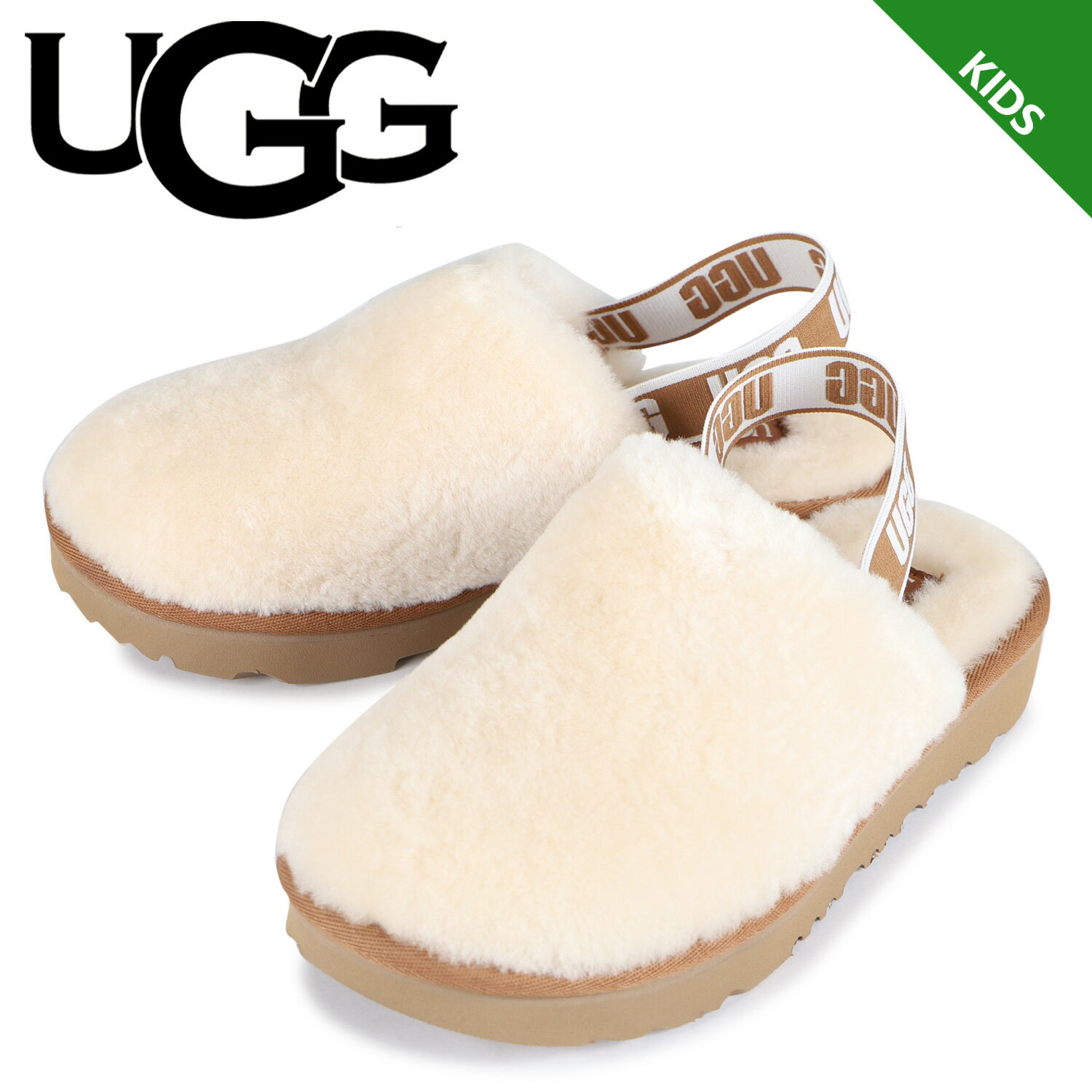 UGG アグ サンダル フラッフ イヤー クロッグ キッズ ファー FLUFF YEAH CLOG ホワイト 白 1123633K