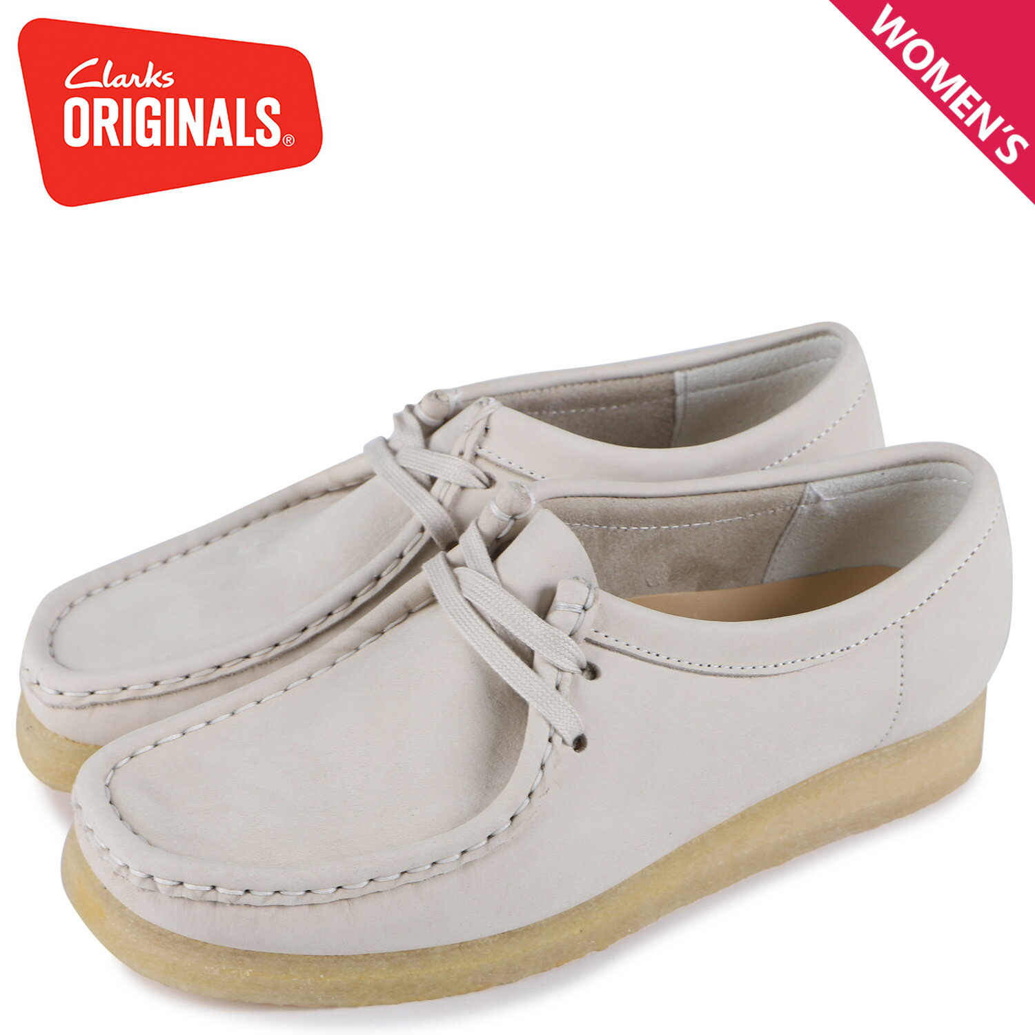 【クーポンで最大1000円OFF！5/16 10:59まで】 クラークス オリジナルズ Clarks Originals ブーツ ワラビー レディース WALLABEE ホワイト 白 26165560