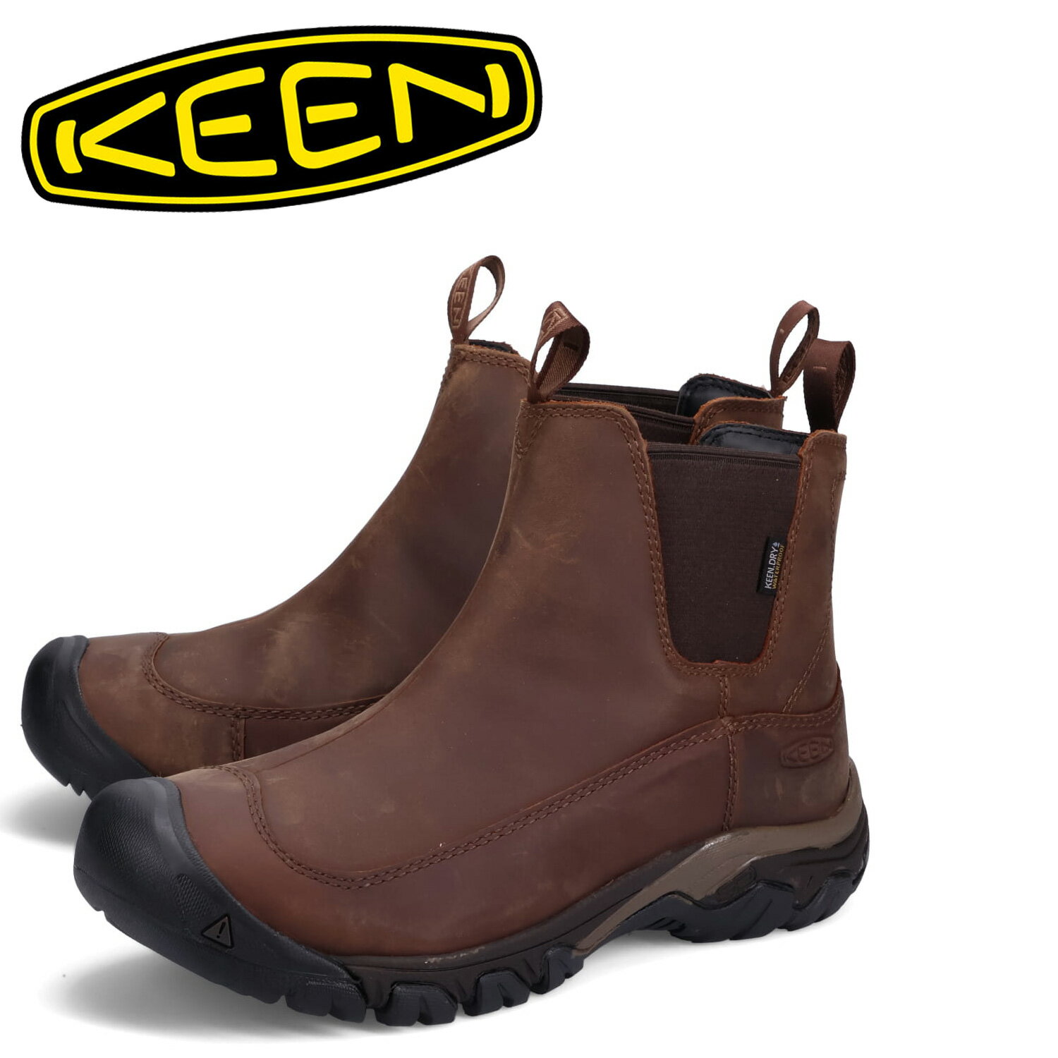 キーン サイドゴアブーツ メンズ KEEN キーン ブーツ サイドゴア ウィンターブーツ アンカレッジ 3 ウォータープルーフ メンズ 防水 ANCHORAGE BOOTS III WP ダーク ブラウン 1017790