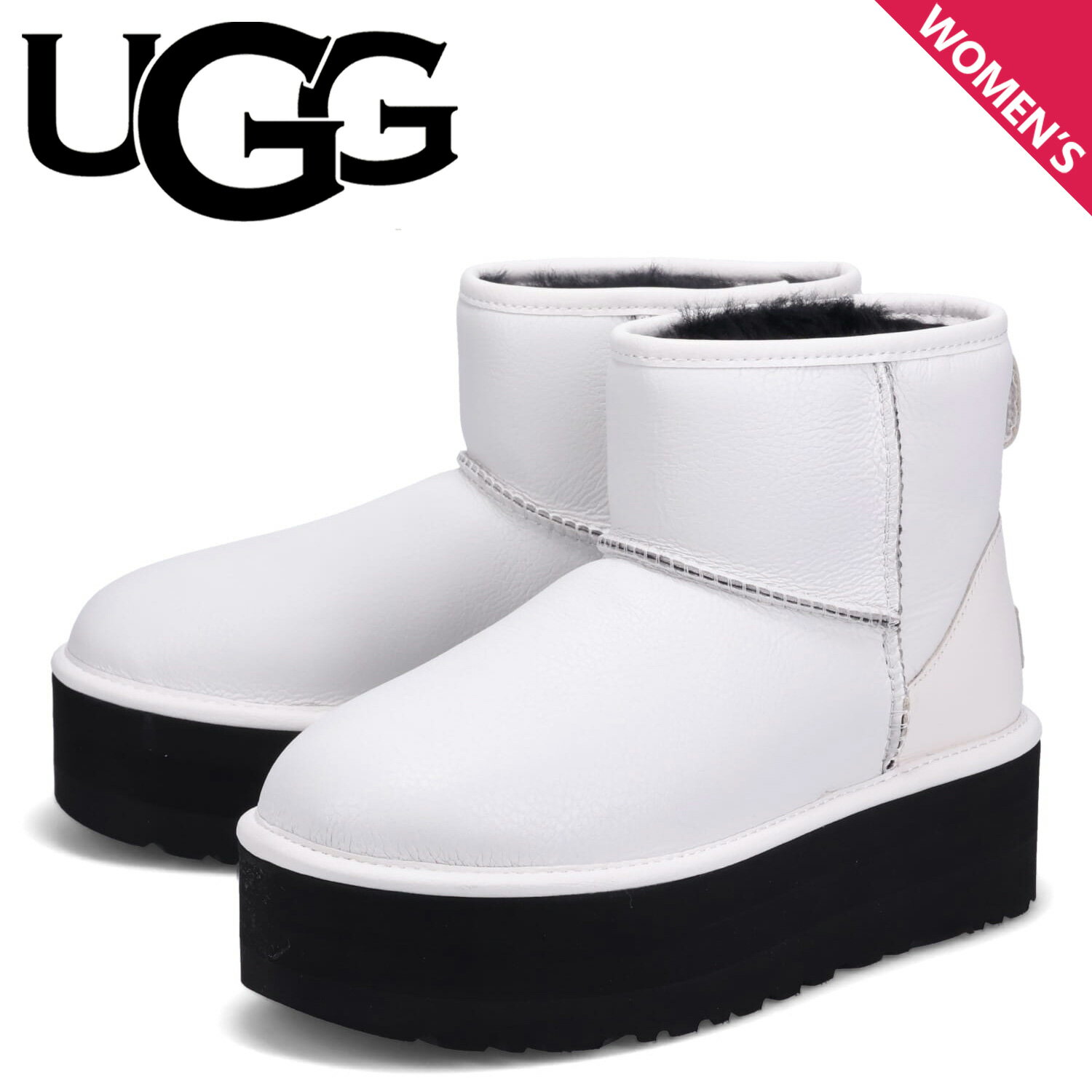 UGG アグ ムートンブーツ クラシック ミニ プラットフォーム レディース 厚底 CLASSIC MINI PLATFORM ホワイト 白 1130611のサムネイル