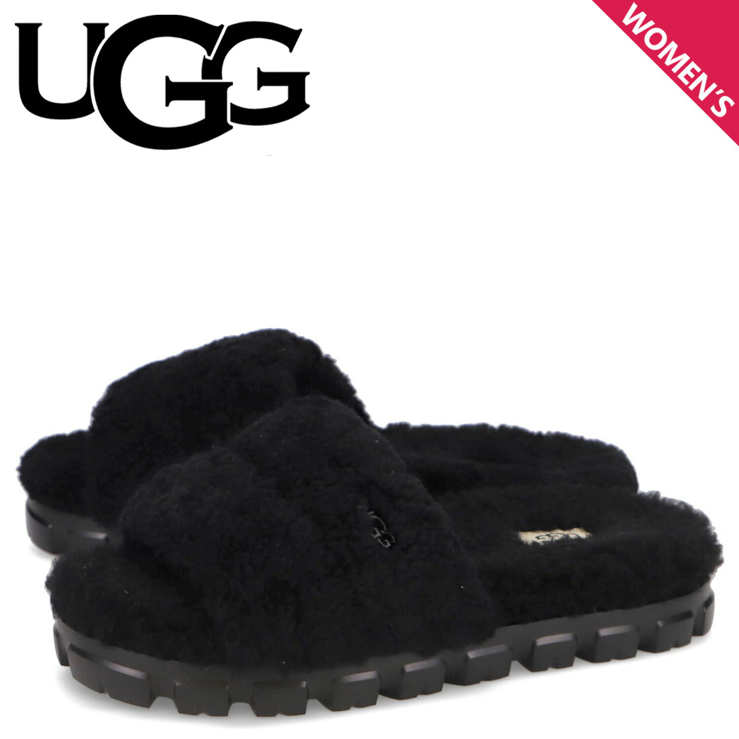 UGG アグ サンダル スライドサンダル ボア コゼッタ カーリー レディース COZETTA CURLY ブラック 黒 1130838