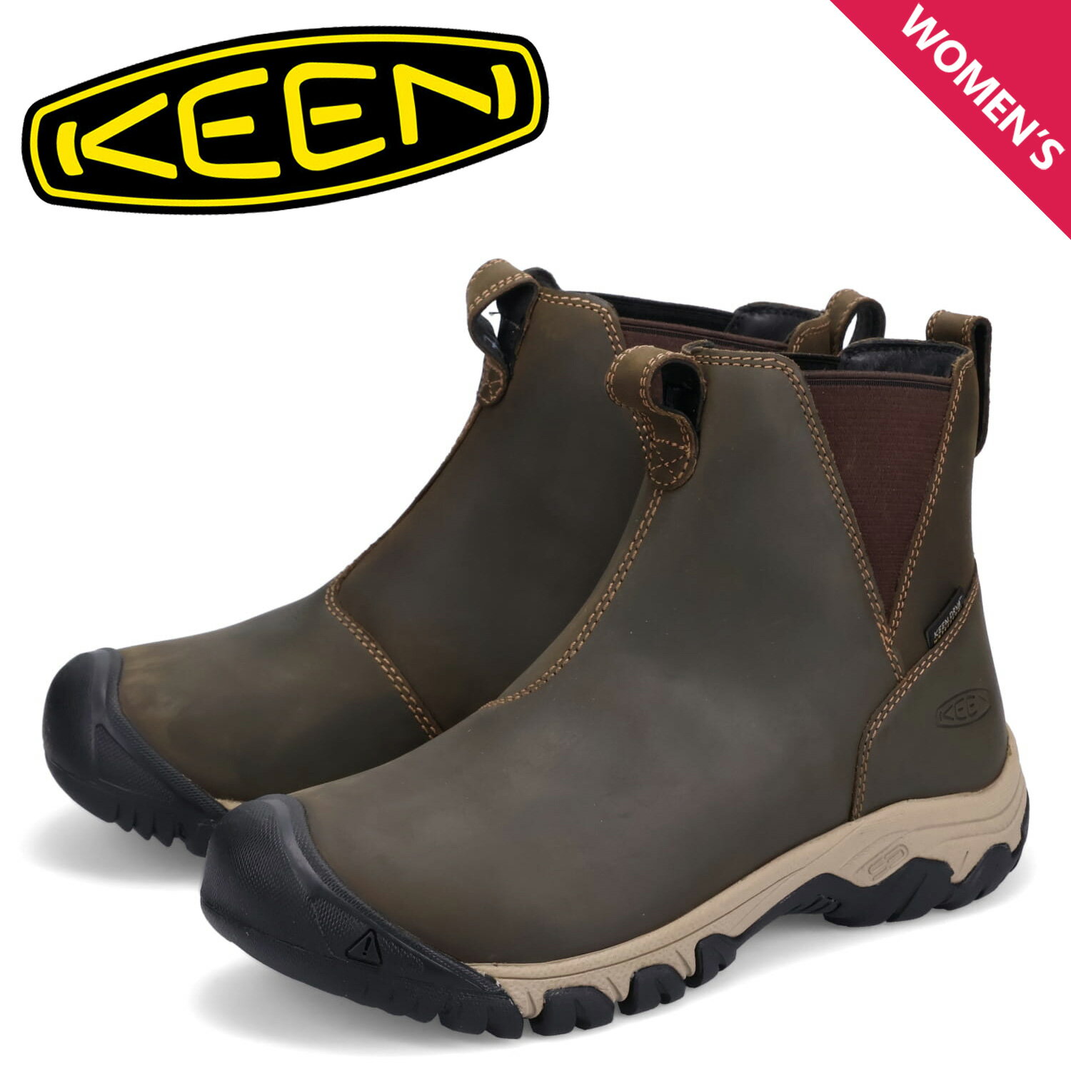 キーン ブーツ レディース KEEN キーン ブーツ サイドゴア ウィンターブーツ グレタ チェルシー ウォータープルーフ レディース 防水 GRETA CHELSEA WP カーキ 1025527