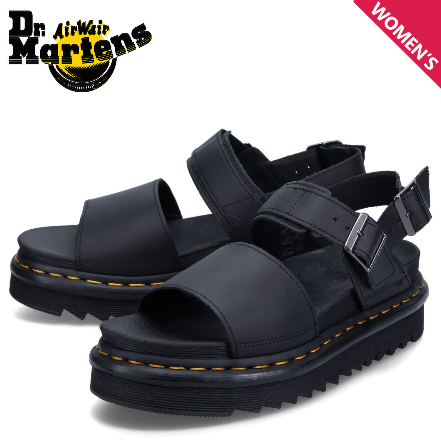 ドクターマーチン Dr.Martens サンダル ストラップサンダル レディース VOSS STRAP SANDALS ブラック 黒 24233001