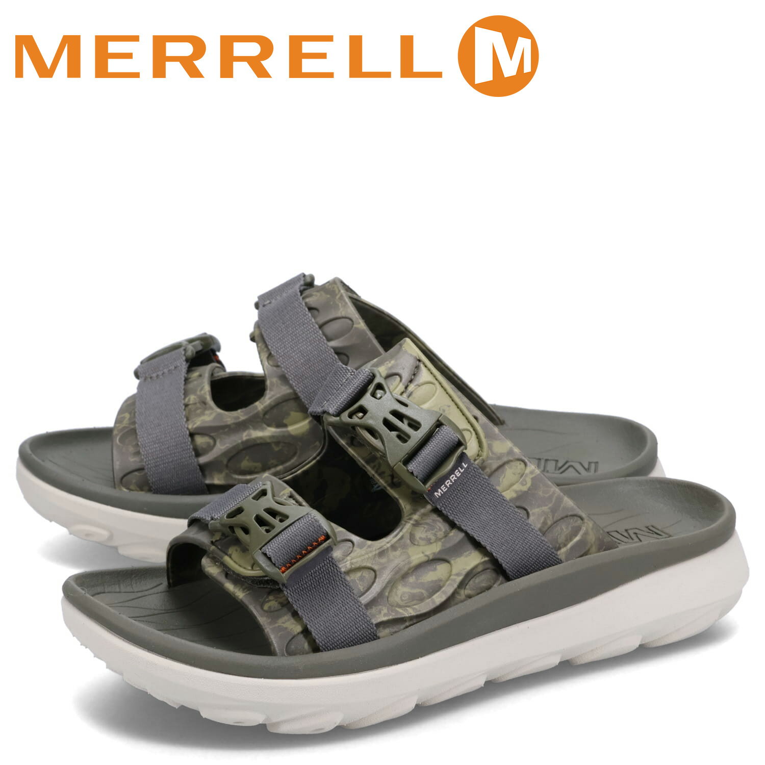 メレル MERRELL リカバリーサンダル スライドサンダル ハット ウルトラ ラップ メンズ HUT ULTRA WRAP オリーブ J005227