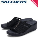 【クーポンで最大1000円OFF！5/1 10:59まで】 スケッチャーズ SKECHERS サンダル アーチフィット ランブル ホットショット レディース 厚底 ウェッジソール ARCH FIT RUMBLE HOTSHOTS ブラック 黒 119529