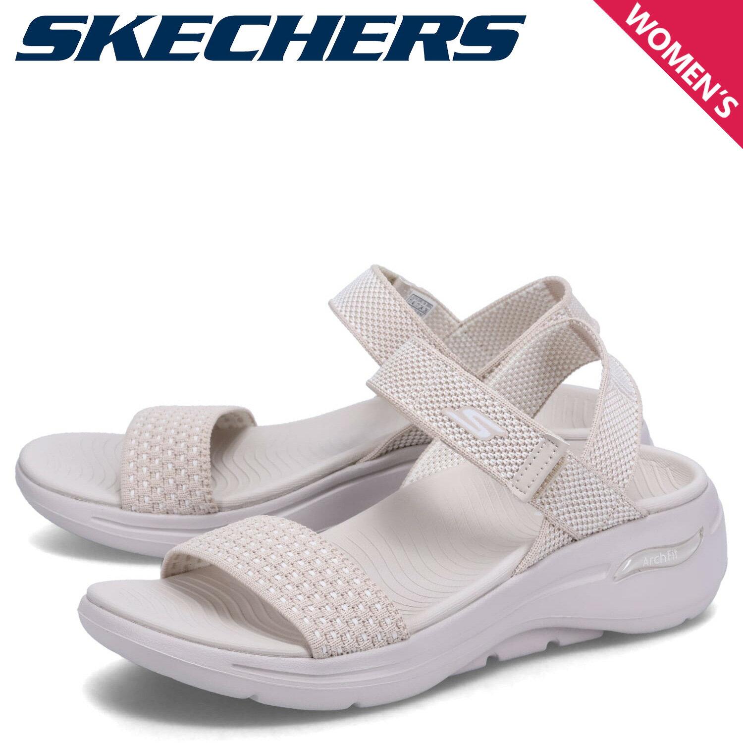【 最大1000円OFFクーポン配布中 】 スケッチャーズ SKECHERS サンダル スポーツサンダル ゴーウォーク アーチフィット レディース GO WALK ARCH FIT SANDAL ベージュ 140264のサムネイル