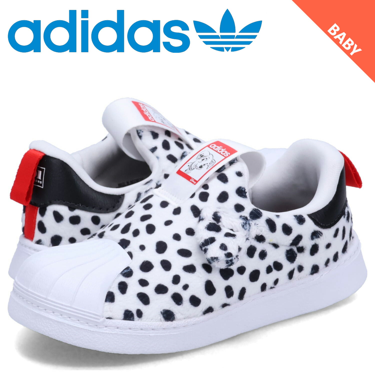 【クーポンで最大1000円OFF！7/16 11:59まで】 アディダス オリジナルス adidas Originals スニーカー スリッポン ベビー ディズニー コラボ DISNEY SST 360 ホワイト 白 ID9713のサムネイル