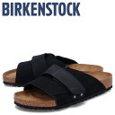 ビルケンシュトック サンダル メンズ 【クーポンで最大1000円OFF！5/1 10:59まで】 ビルケンシュトック BIRKENSTOCK サンダル キョウト メンズ ベロア ヌバックレザー 普通幅 KYOTO ブラック 黒