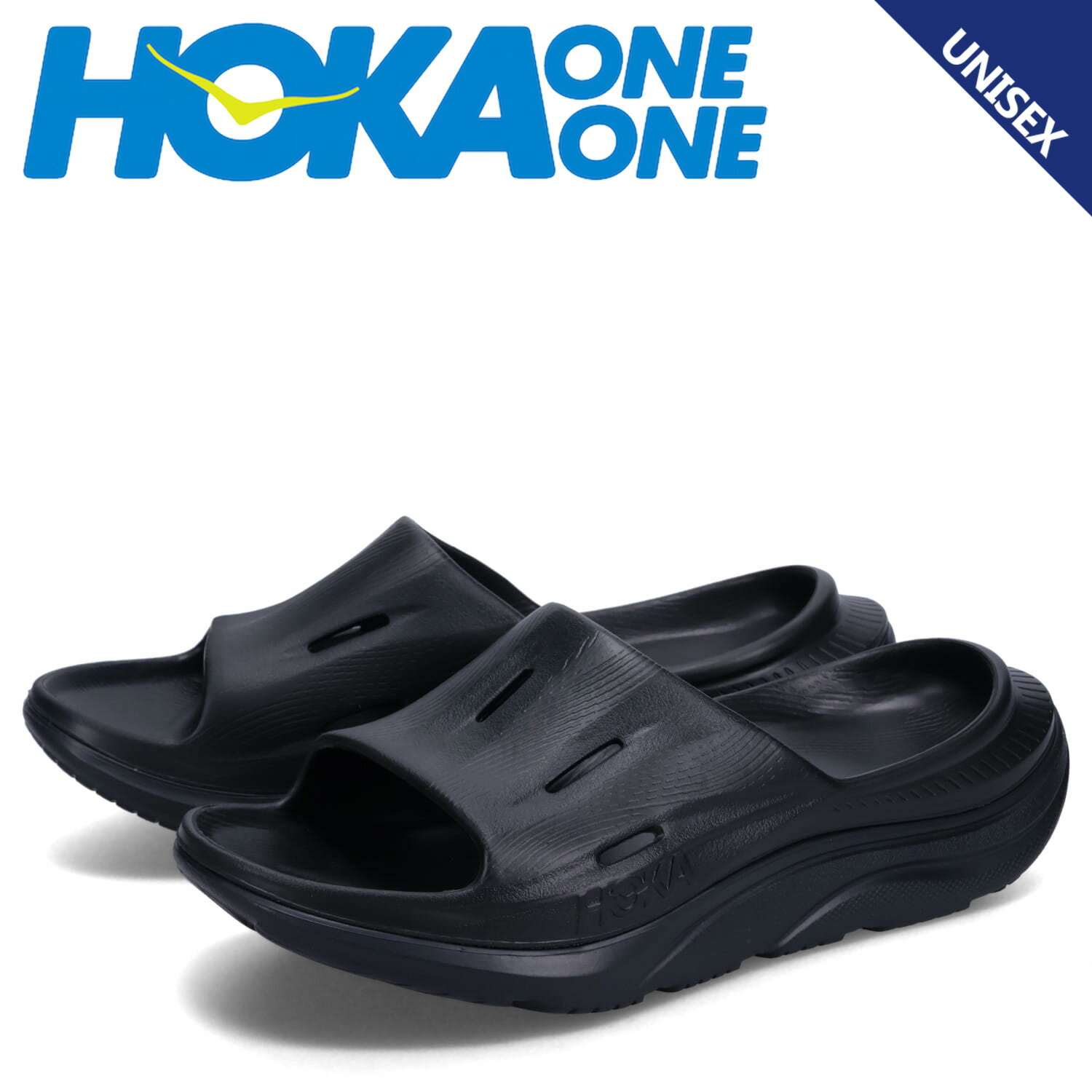 ホカオネオネ サンダル メンズ 【クーポンで最大1000円OFF！5/16 10:59まで】 ホカオネオネ HOKA ONE ONE サンダル リカバリーサンダル オラ リカバリー スライド 3 メンズ レディース 厚底 ORA RECOVERY SLIDE 3 ブラック 黒 1135061-BBLC