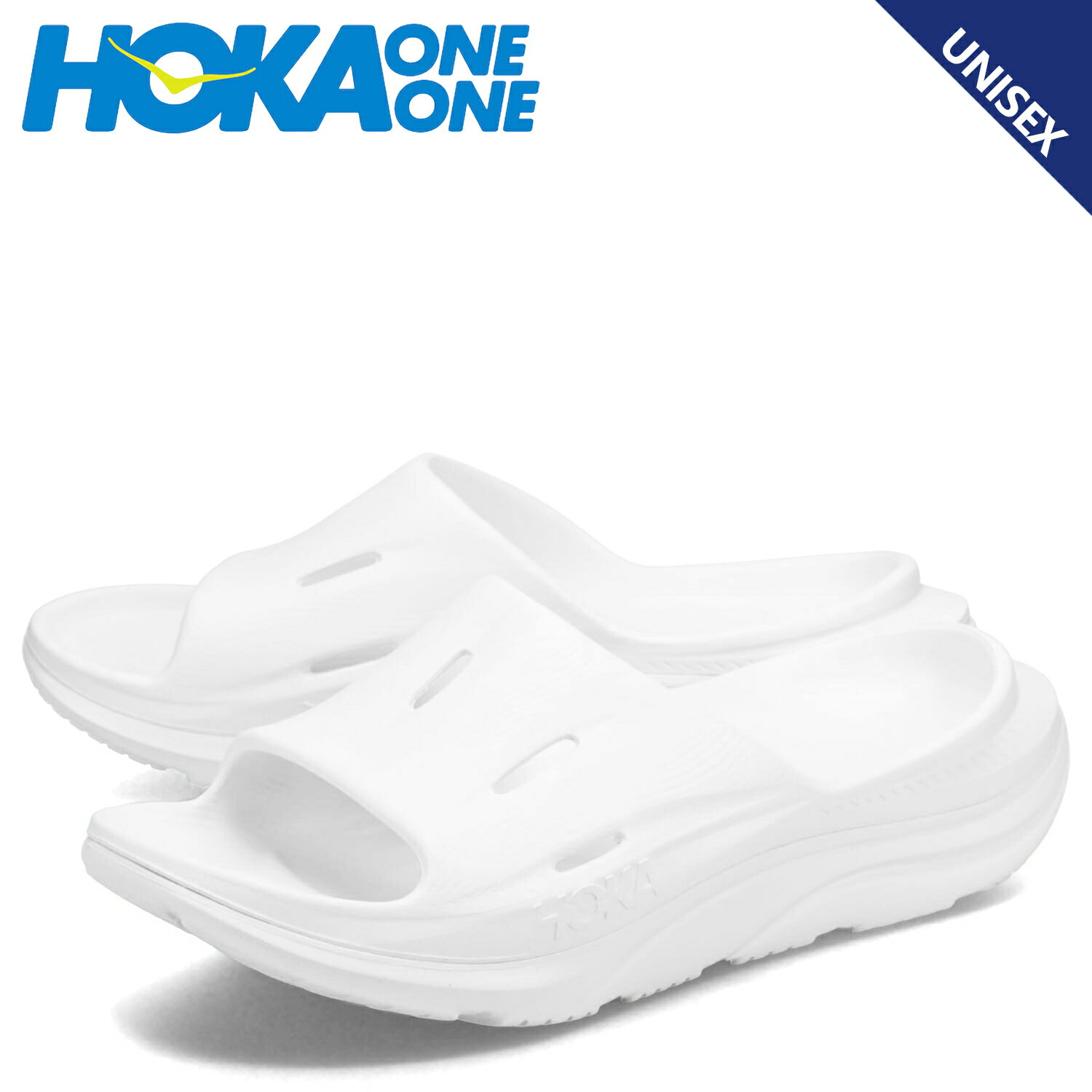 ホカオネオネ サンダル メンズ ホカオネオネ HOKA ONE ONE サンダル リカバリーサンダル オラ リカバリー スライド 3 メンズ レディース 厚底 ORA RECOVERY SLIDE 3 ホワイト 白 1135061-WWH