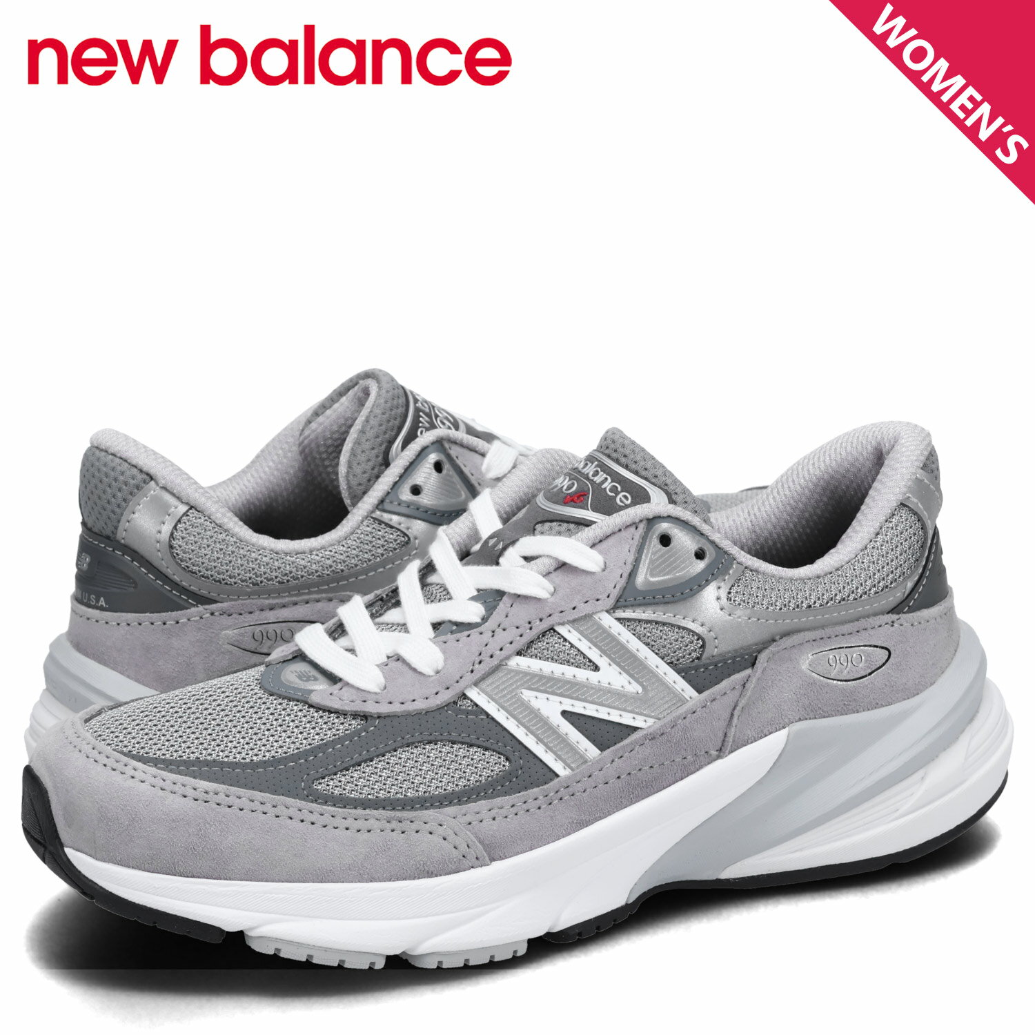 ニューバランス new balance 990 スニーカー レディース Bワイズ MADE IN USA グレー W990GL6