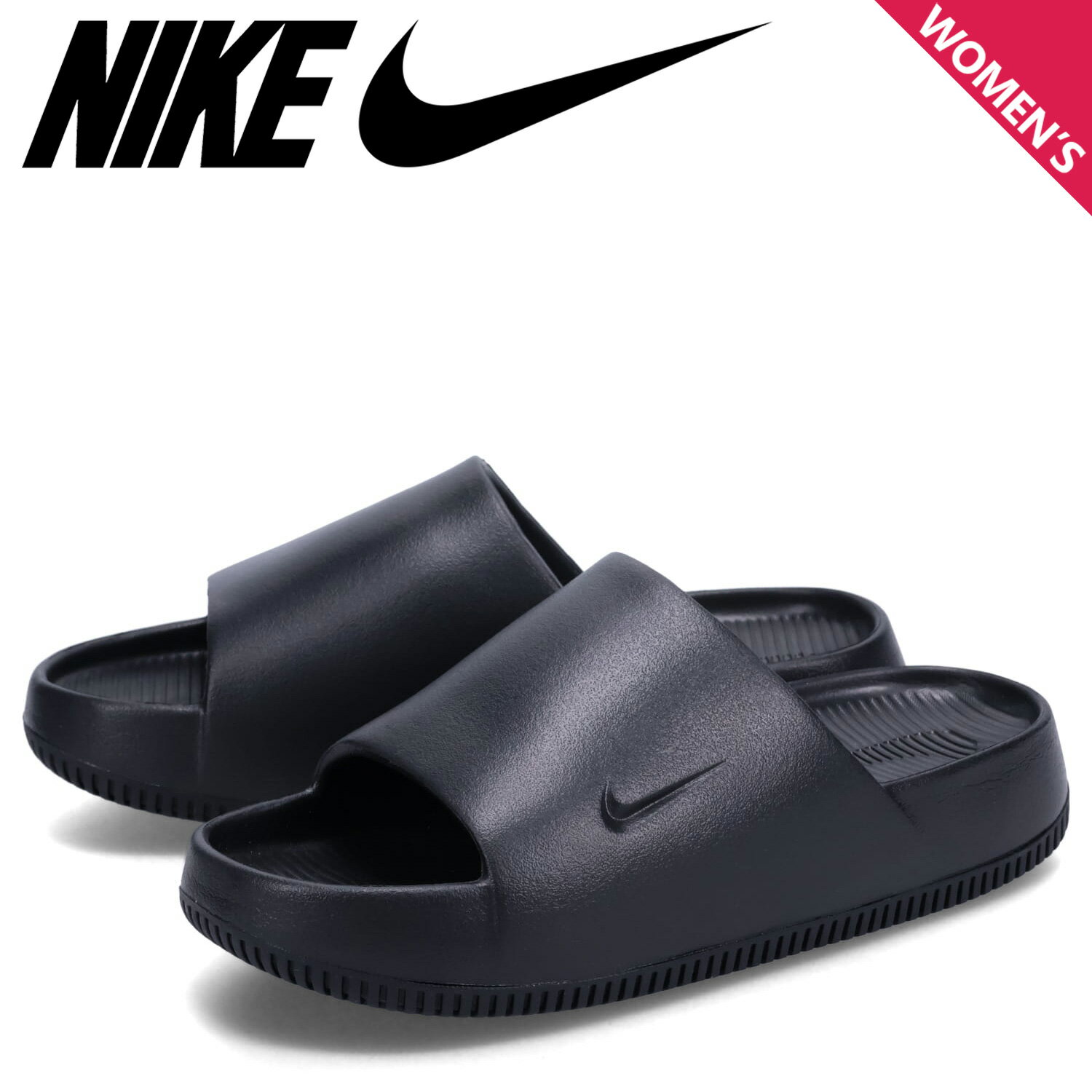 NIKE W CALM SLIDE ナイキ カルム スライド サンダル スライドサンダル レディース ブラック 黒 DX4816-001のサムネイル