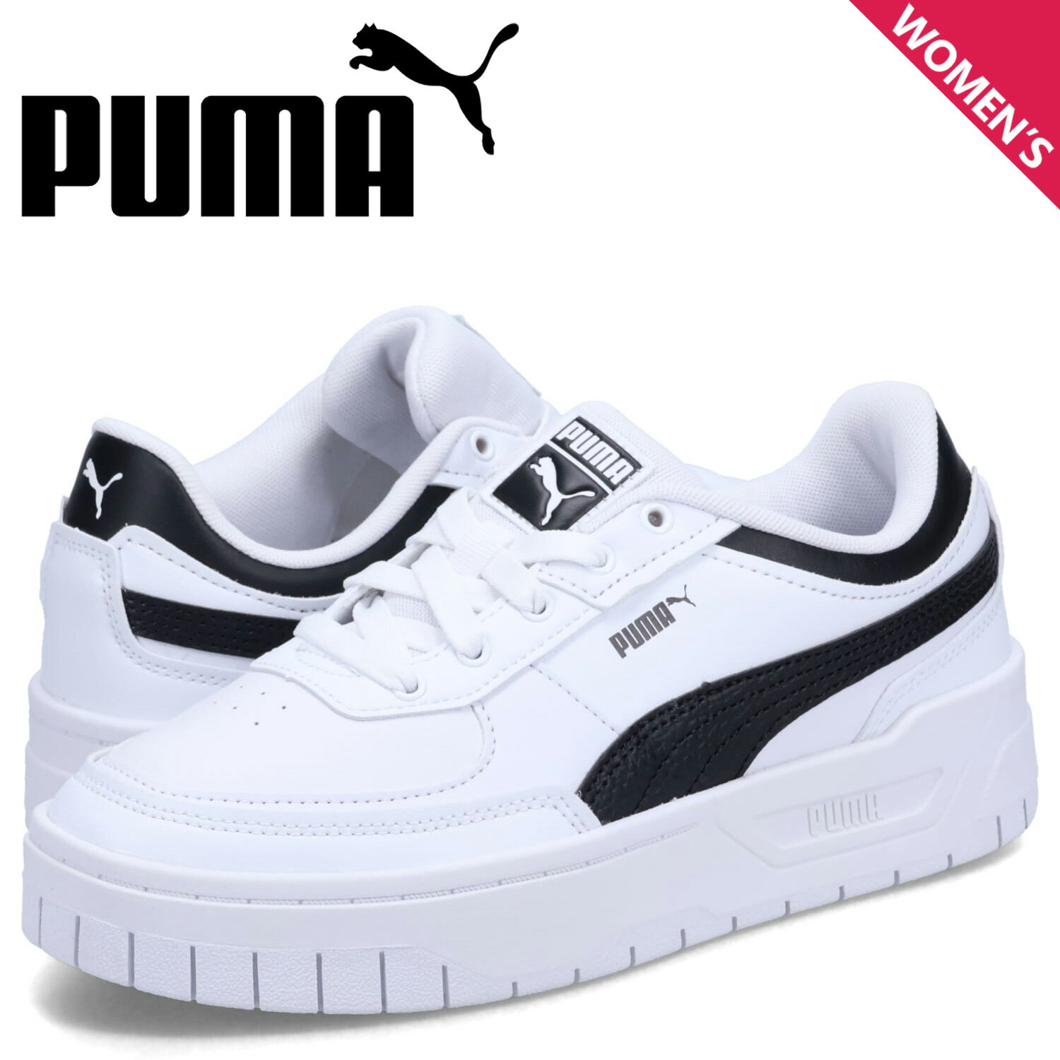 【クーポンで最大1000円OFF！5/16 10:59まで】 PUMA プーマ スニーカー カリ ドリーム レザー レディース 厚底 CALI DREAM LTH ホワイト 白 392730-04