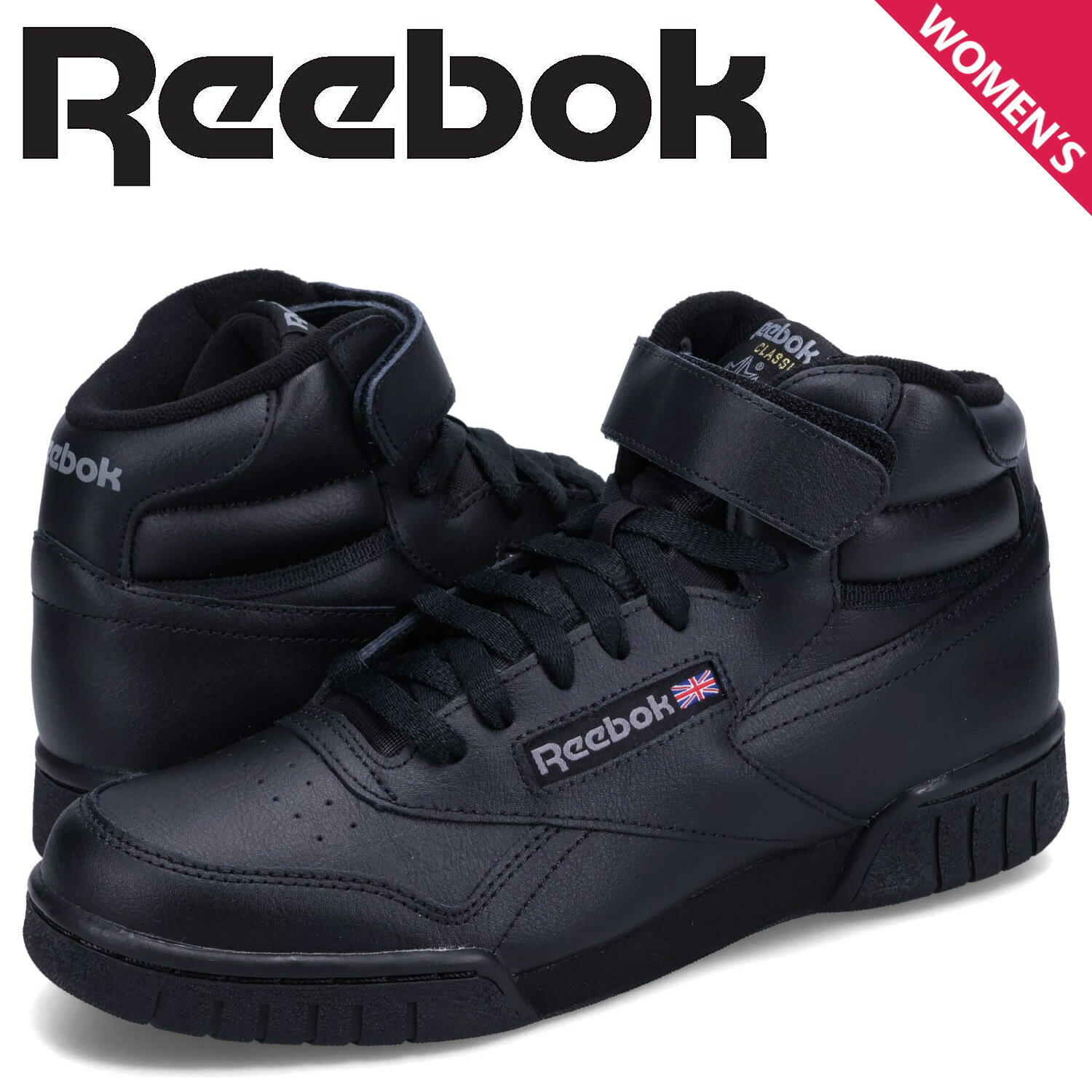 リーボック Reebok スニーカー エックスオーフィット ハイ レディース EX-O-FIT HI ブラック 黒 100000109