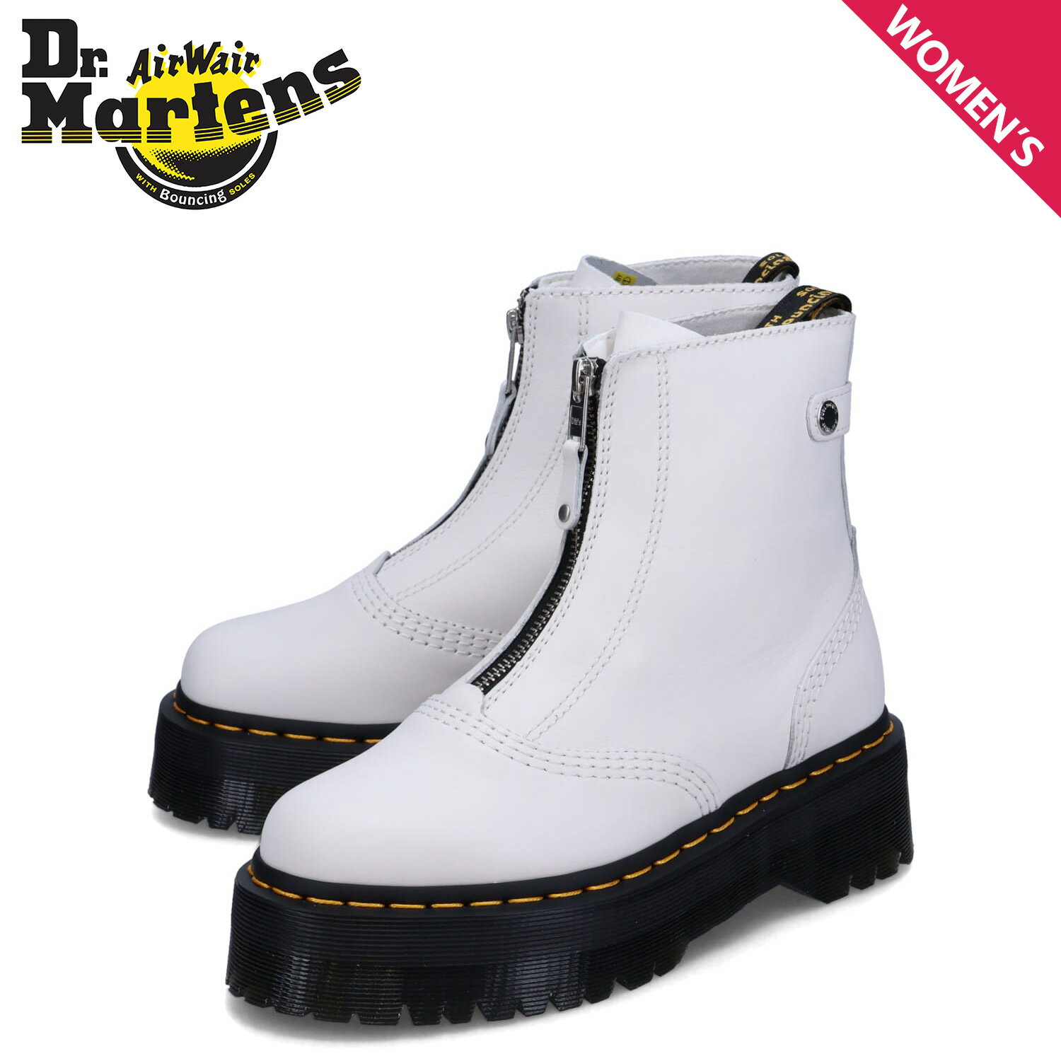 ドクターマーチン Dr.Martens ブーツ ジップ レディース 厚底 JETTA ZIP BOOTS ホワイト 白 27656100