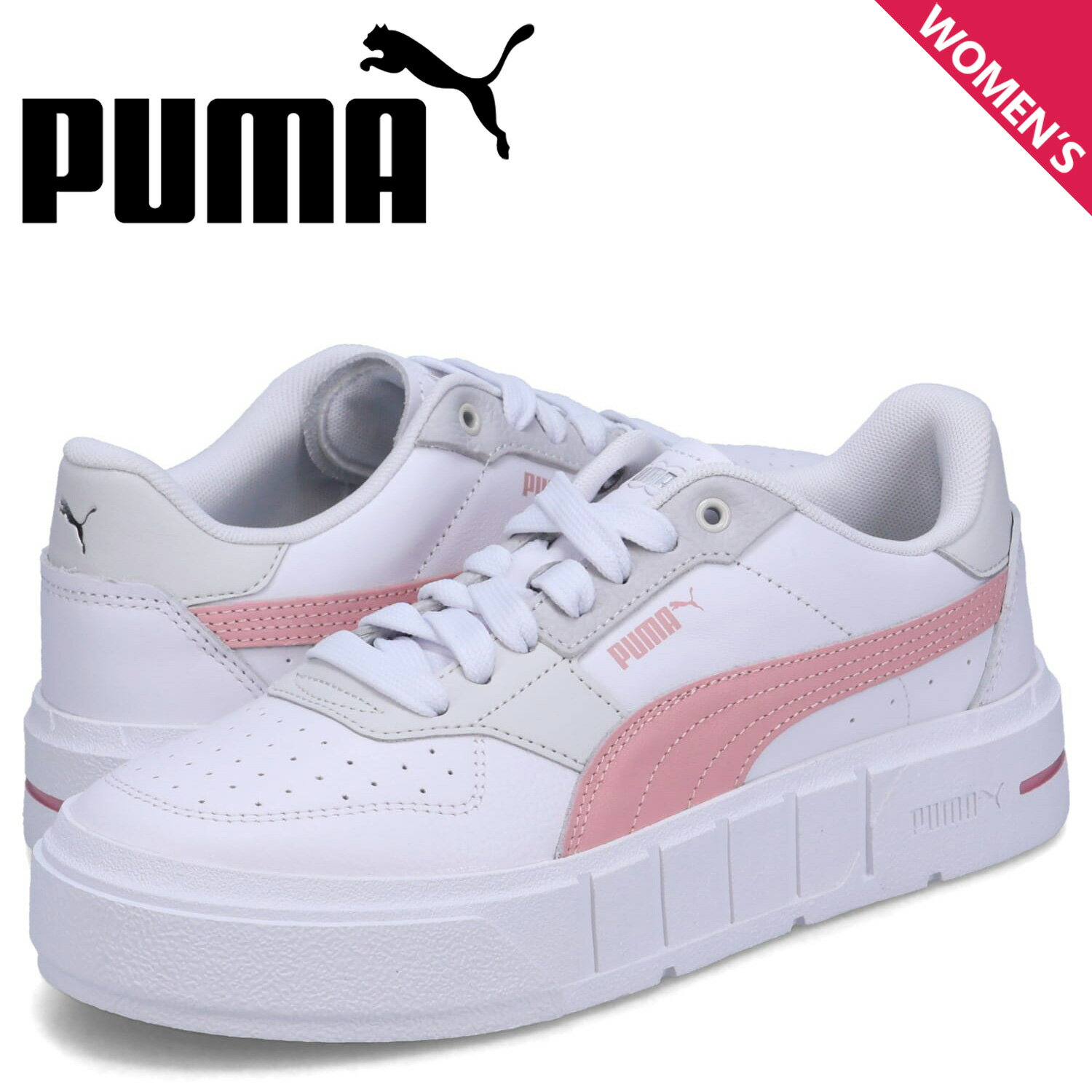 【クーポンで最大1000円OFF！5/16 10:59まで】 PUMA プーマ スニーカー ウィメンズ カリ コート レザー レディース 厚底 WOMENS PUMA CALI COAT LEATHER ホワイト 白 393802-06