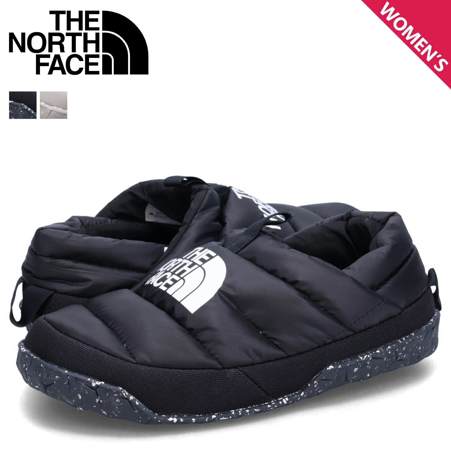 【クーポンで最大1000円OFF！5/16 10:59まで】 ノースフェイス THE NORTH FACE サンダル ミュール スリッポン ヌプシ レディース W NUPTSE MULE 6 ブラック ホワイト 黒 白 NF0A5G2B