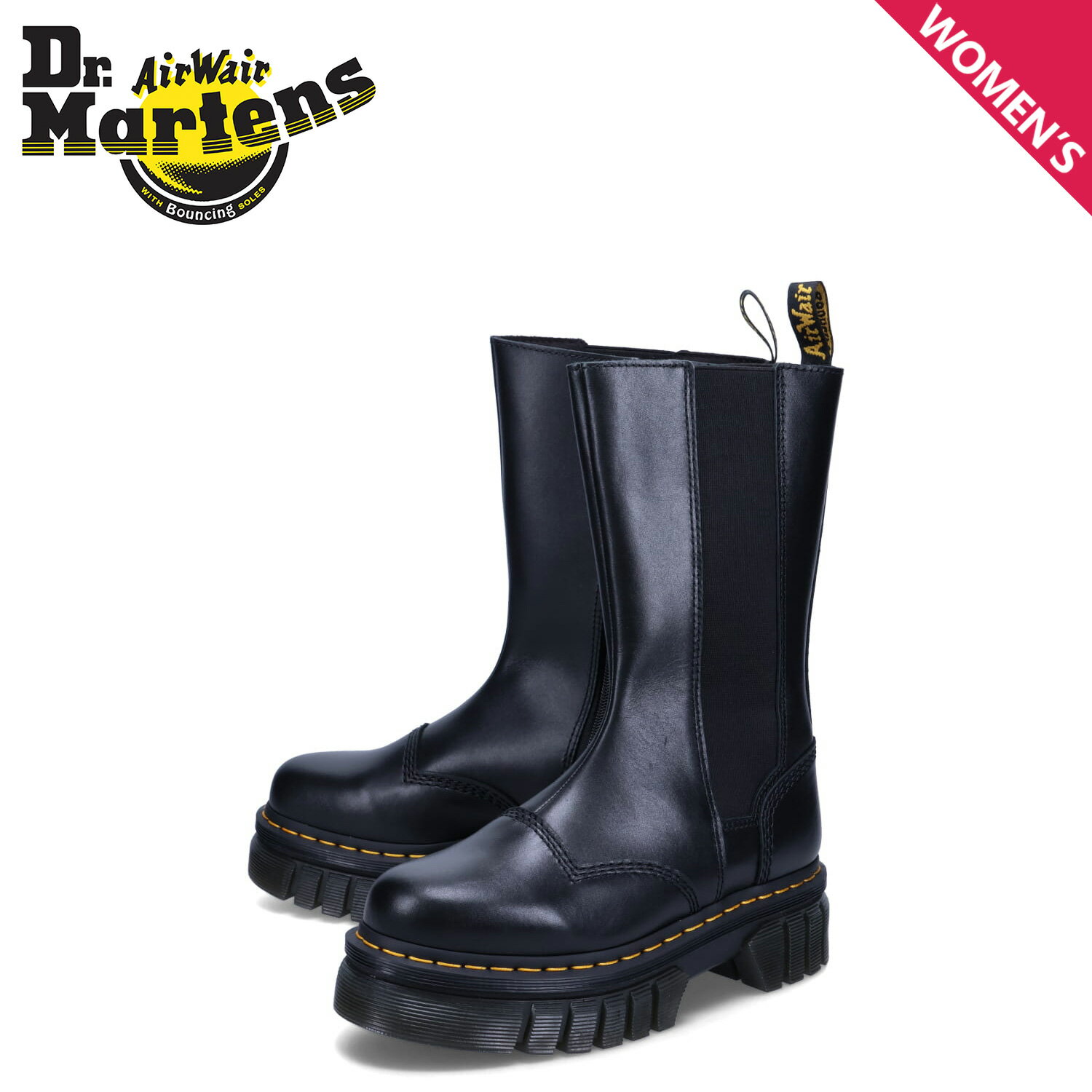 ドクターマーチン Dr.Martens サイドゴア ブーツ オウドリック チェルシー トール レディース AUDRICK CHELSEA TALL BOOTS ブラック 黒 30966001