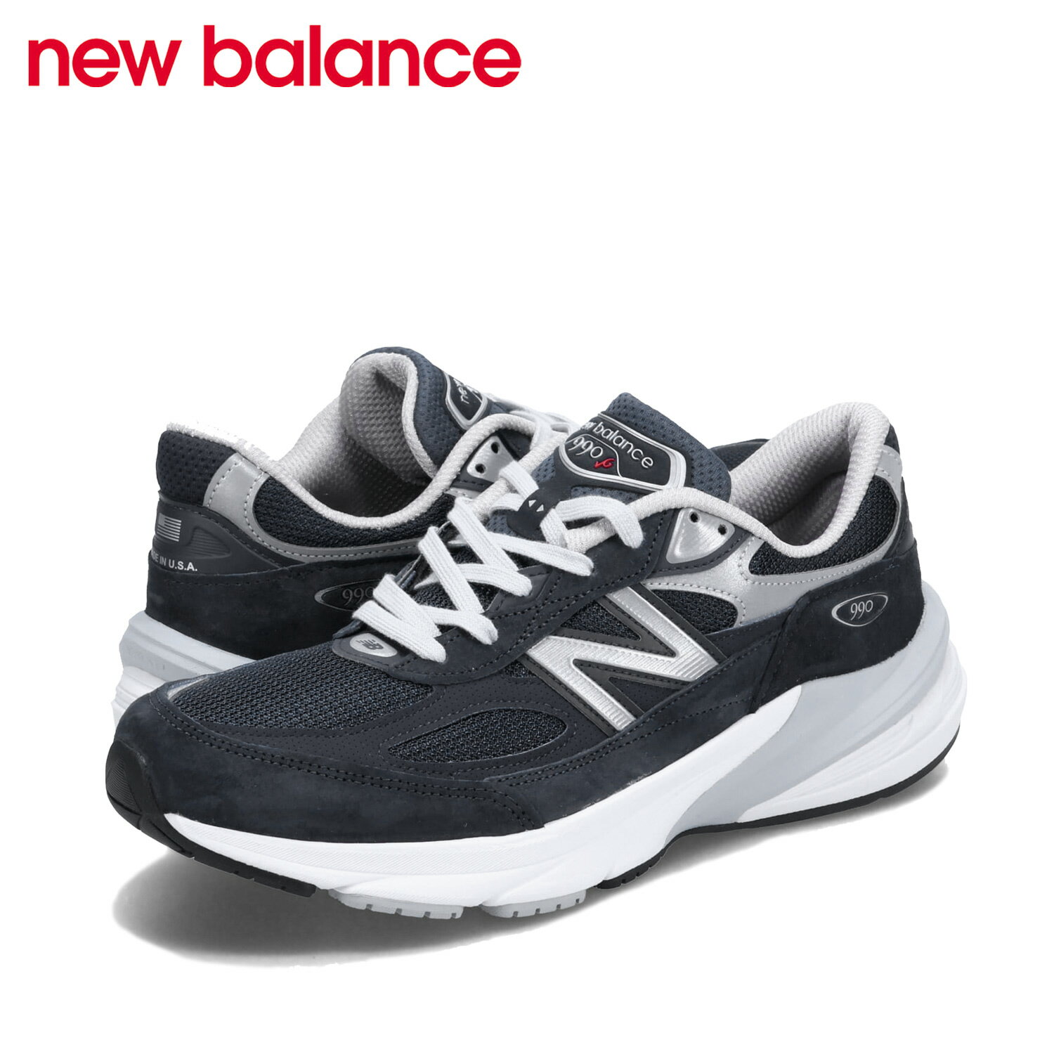 ニューバランス new balance 990 スニーカー メンズ Dワイズ MADE IN USA ネイビー M990NV6