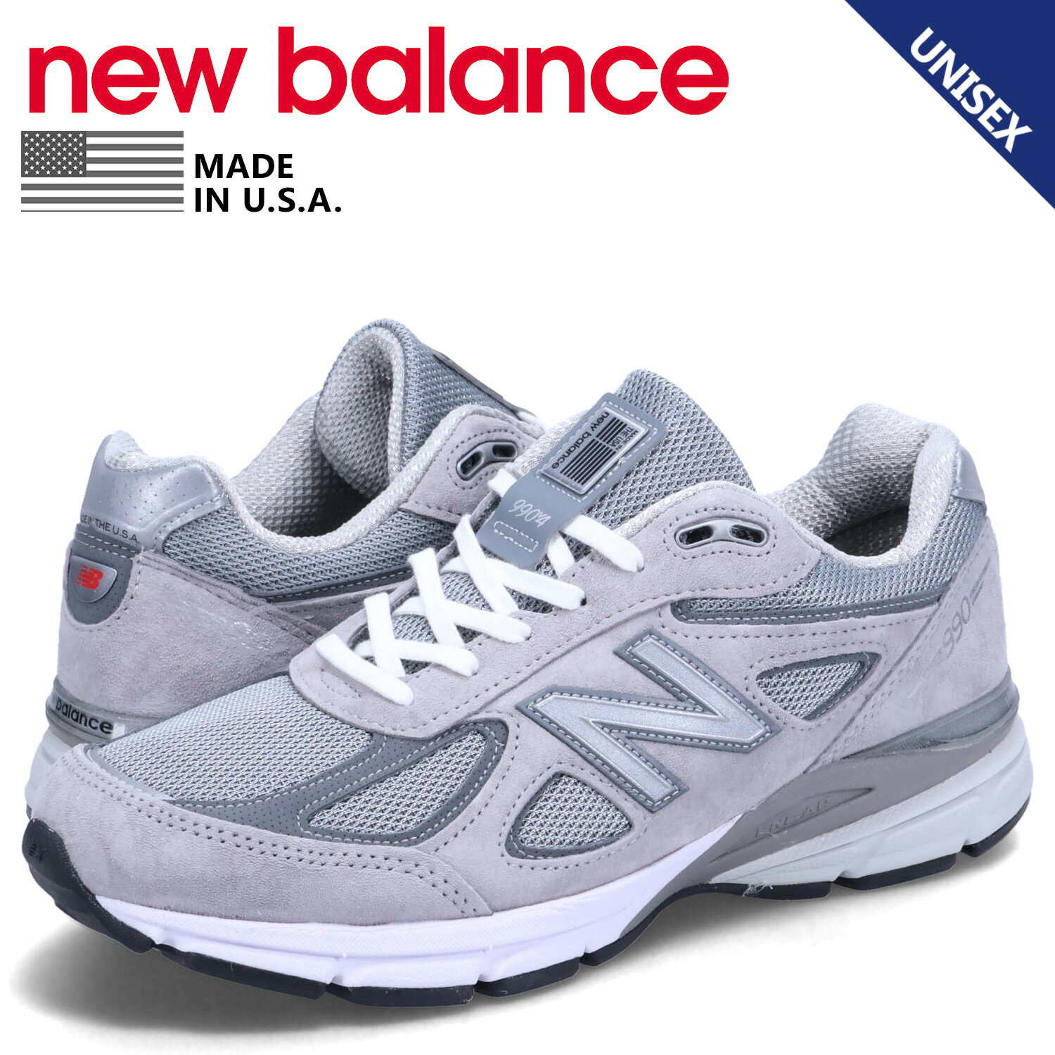 ニューバランス new balance 990 スニーカー メンズ レディース Dワイズ MADE IN USA グレー U990GR4