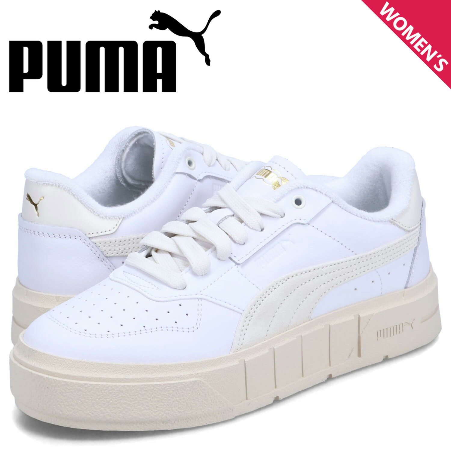 【クーポンで最大1000円OFF！5/16 10:59まで】 PUMA プーマ スニーカー カリ コート ジェックス セッツ レディース 厚底 CALI COURT JEUX SETS WNS オフ ホワイト 393096-02