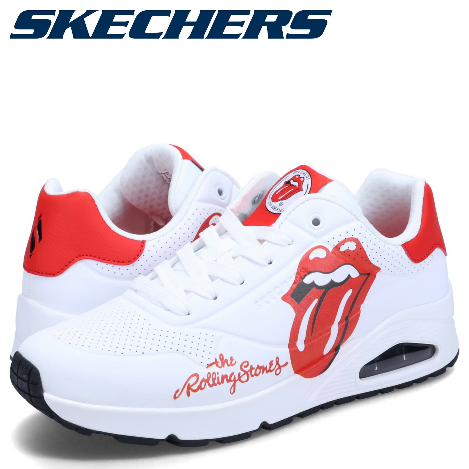 スケッチャーズ SKECHERS スニーカー ウノ ローリング ストーンズ シングル! メンズ コラボ UNO ROLLING STONES SINGLE! ホワイト 白 183102