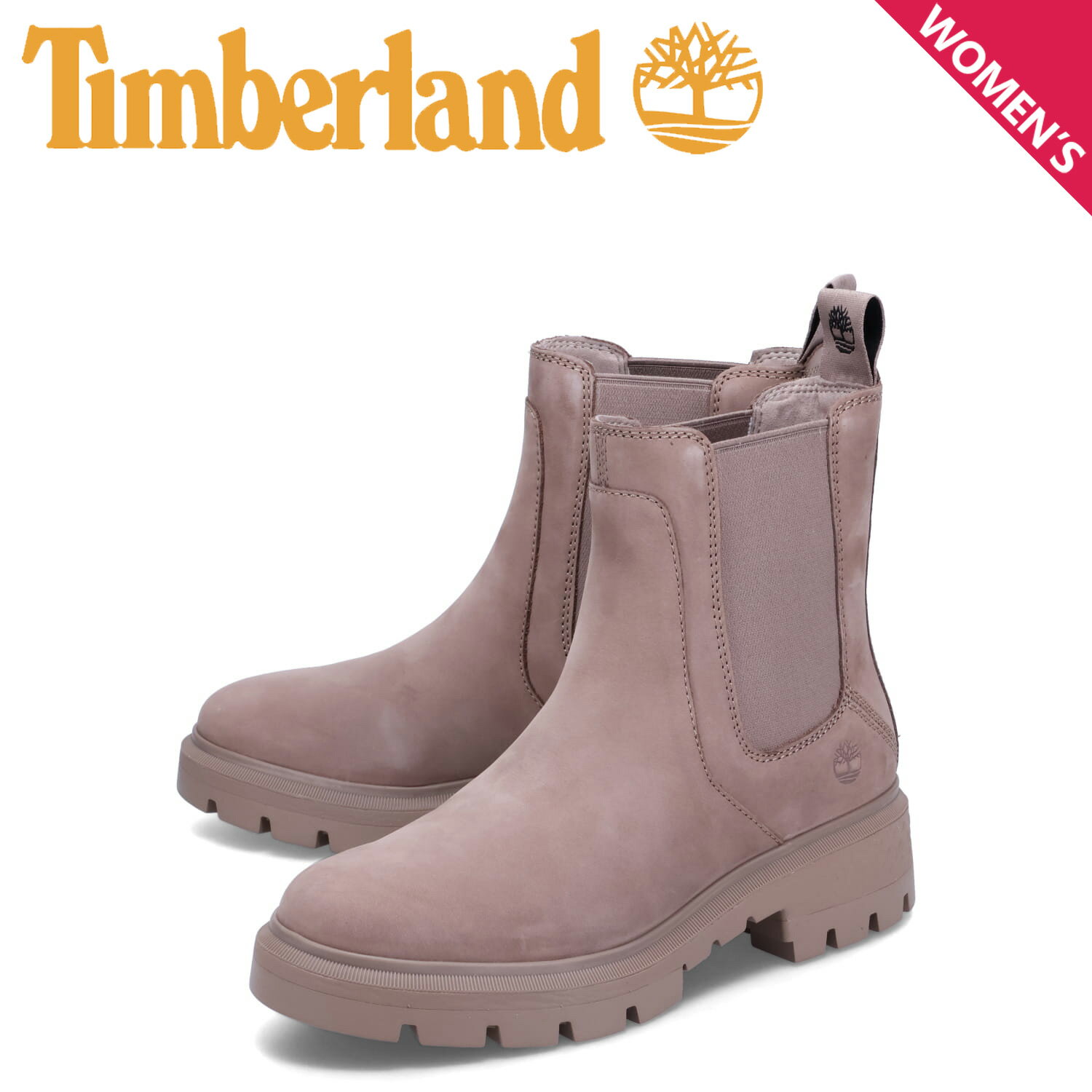 ティンバーランド 【クーポンで最大1000円OFF！5/16 10:59まで】 ティンバーランド Timberland ブーツ サイドゴア チェルシー レディース 厚底 CORTINA VALLEY CHELSEA ブラウン A41EW