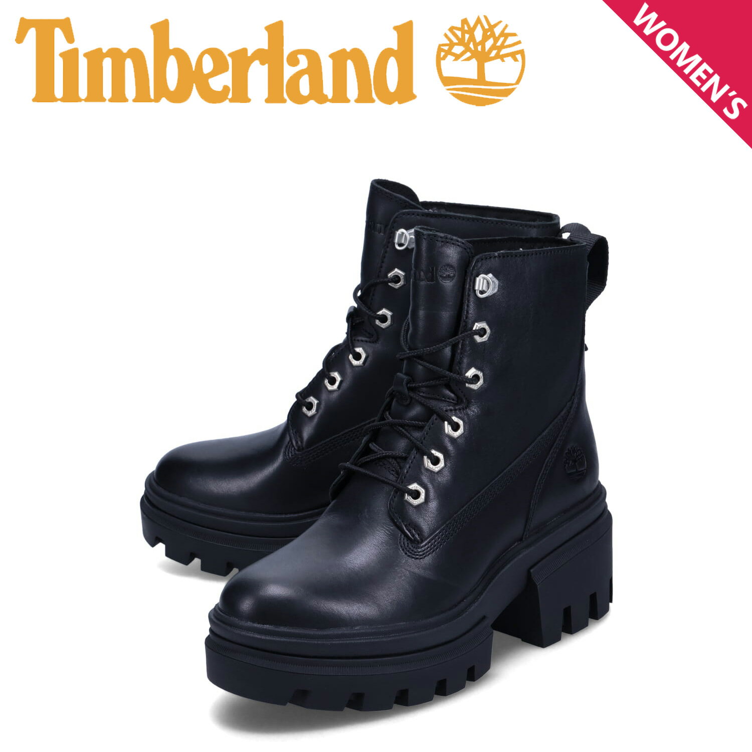 ティンバーランド ティンバーランド Timberland ブーツ エヴァーリー シックス インチ レースアップ レディース 厚底 EVERLEIGH 6 INCH LACE UP BOOT ブラック 黒 A41S7