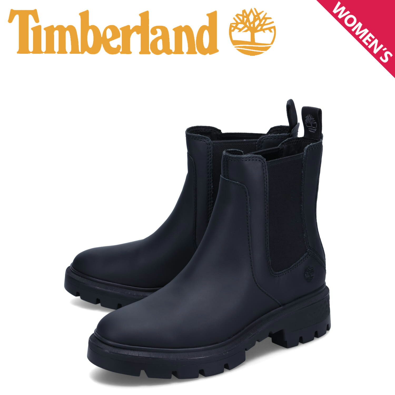 ティンバーランド Timberland ブーツ サイドゴア チェルシー レディース 厚底 CORTINA VALLEY CHELSEA ブラック 黒 A5ND7