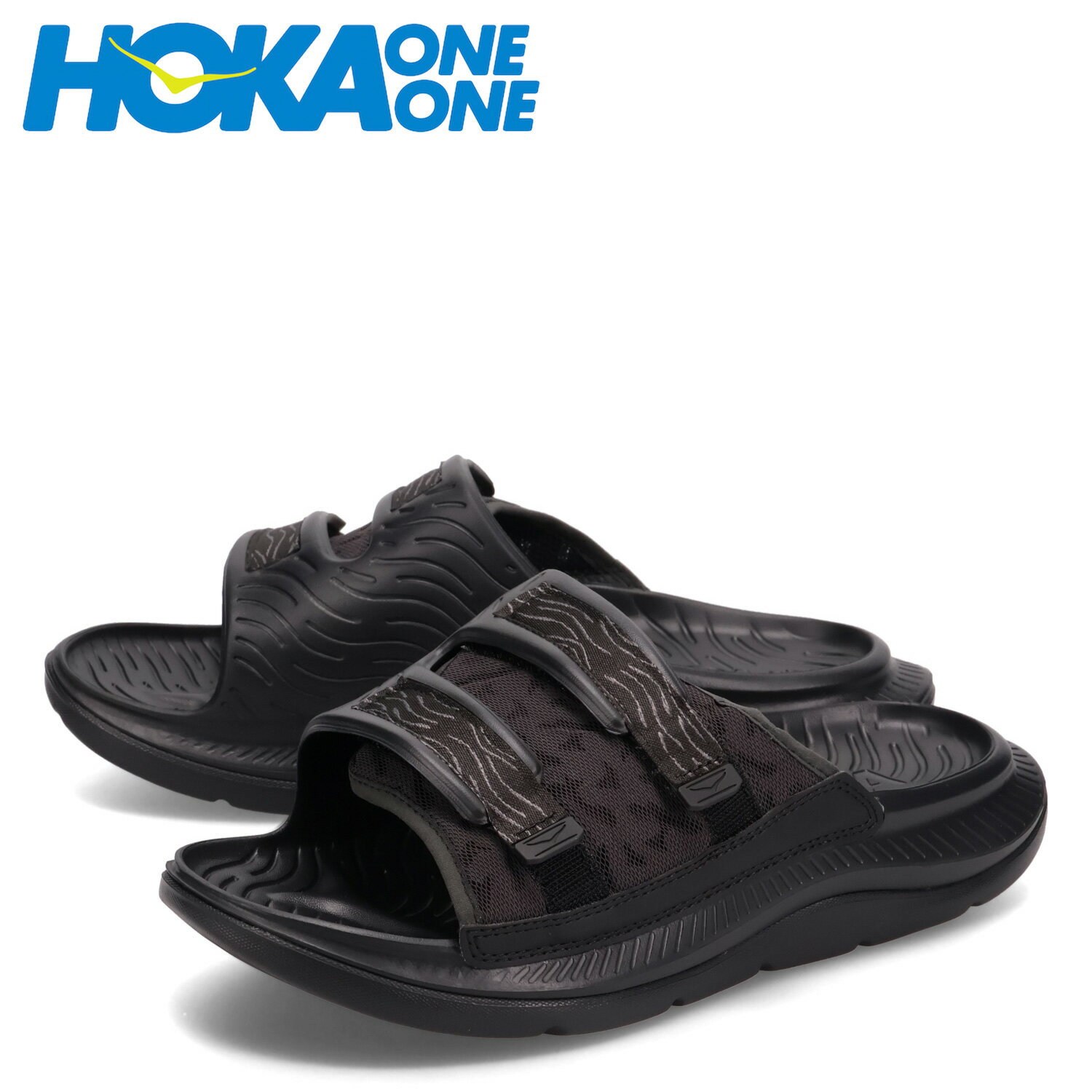 ホカオネオネ HOKA ONE ONE サンダル リカバリーサンダル スライド オラ ラックス メンズ 厚底 ORA LUXE ブラック 黒 1134150