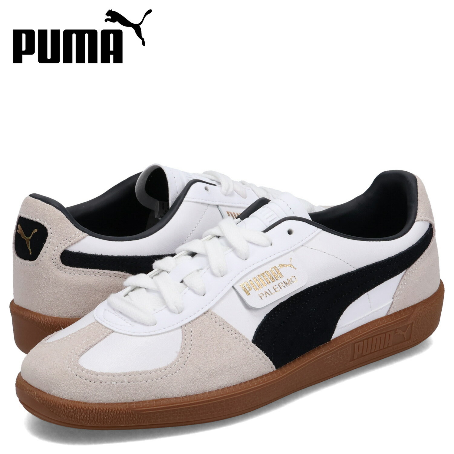 プーマ レザースニーカー メンズ 【クーポンで最大1000円OFF！5/16 10:59まで】 PUMA プーマ スニーカー パレルモ レザー メンズ PALERMO LEATHER ホワイト 白 396464-01