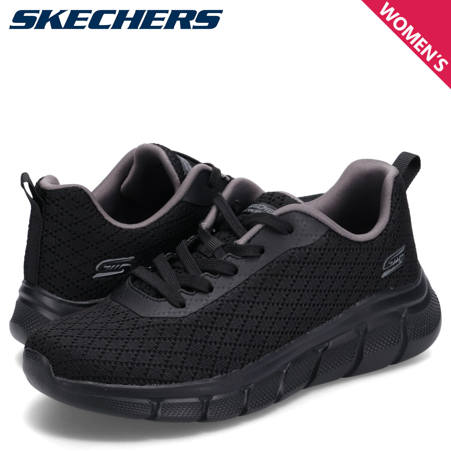 【クーポンで最大1000円OFF！5/16 10:59まで】 スケッチャーズ SKECHERS スニーカー ボブス ビー フレックス クイック ピボット レディース BOBS B FLEX QUICK PIVOT ブラック 黒 117328