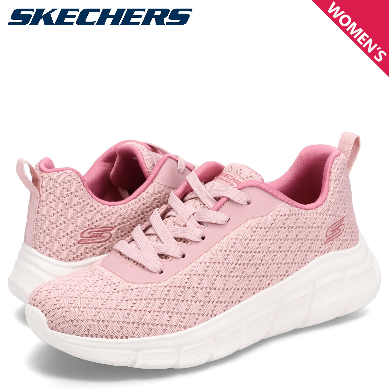 スケッチャーズ SKECHERS スニーカー ボブス ビー フレックス クイック ピボット レディース BOBS B FLEX QUICK PIVOT ピンク 117328