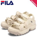 【クーポンで最大1000円OFF！5/7 10:59まで】 FILA フィラ サンダル スポーツサンダル ディスラプター SD レディース 厚底 DISRUPTOR SD ベージュ USS24036-922