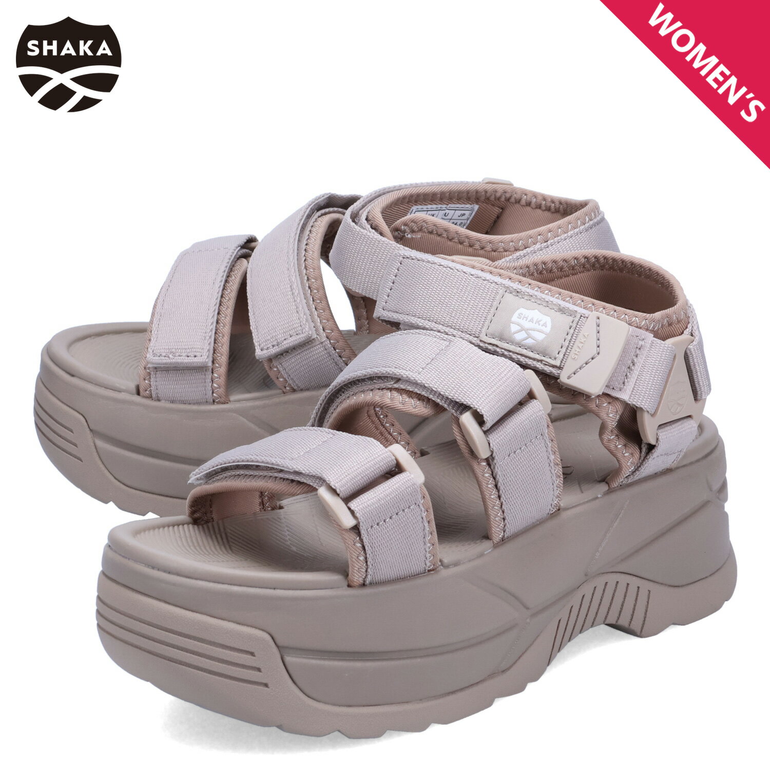 【クーポンで最大1000円OFF！7/16 11:59まで】 SHAKA シャカ サンダル スポーツサンダル ネオ バンジー チャンキー レディース 厚底 NEO BUNGY CHUNKY ベージュ SK-114のサムネイル