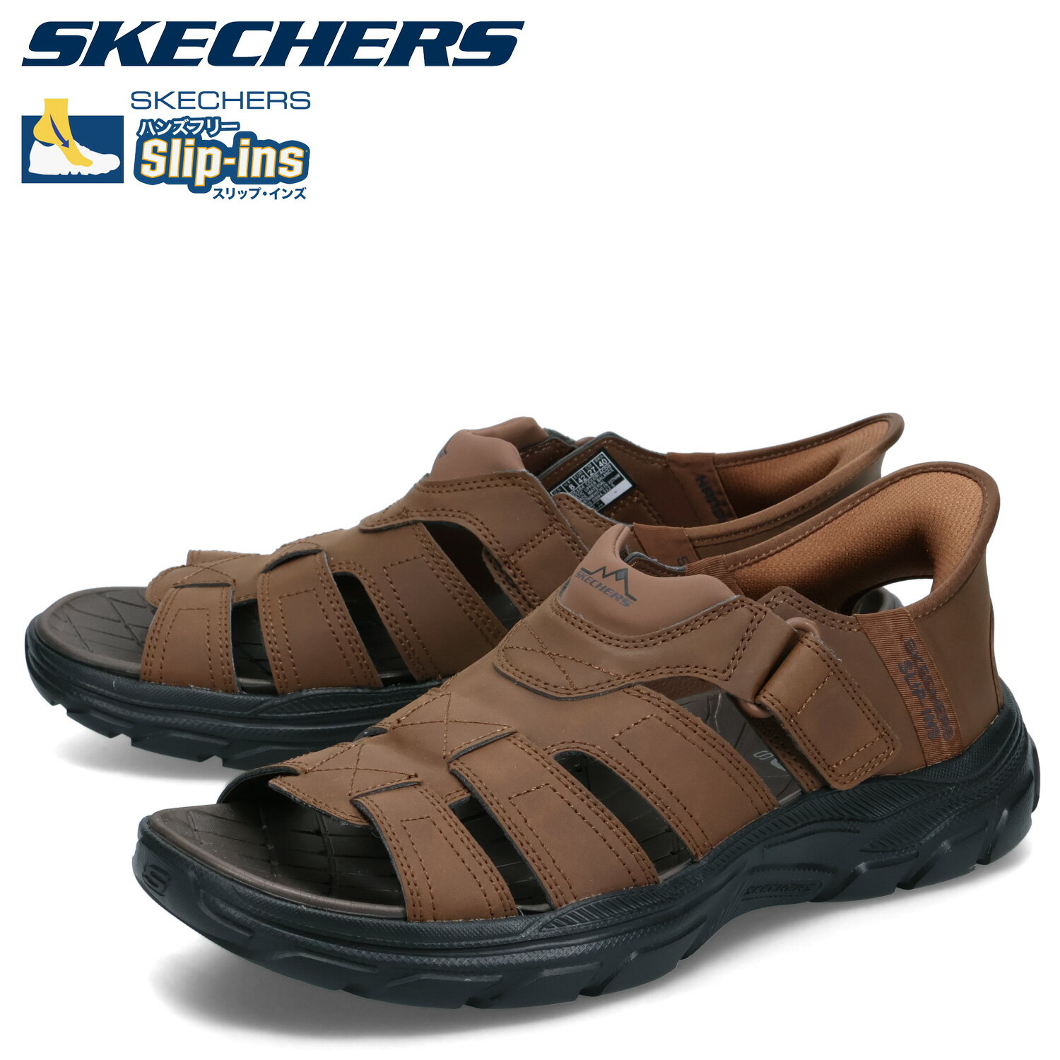 スケッチャーズ SKECHERS スリップインズ リボルテッド SS サンダル スポーツサンダル メンズ SLIP-INS REVOLTED SS ダーク ブラウン 205184