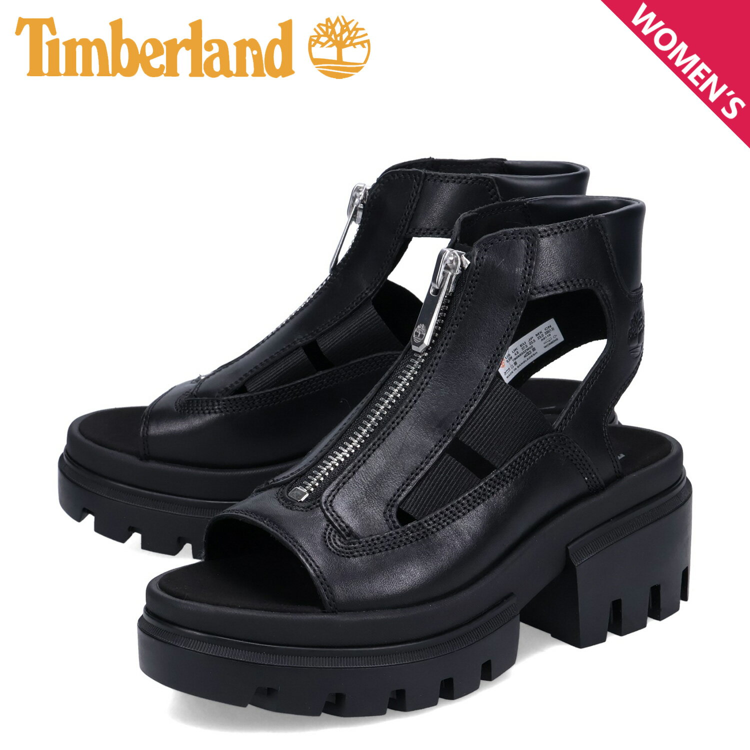 ティンバーランド Timberland サンダル エバリー グラディエーター レディース 厚底 WS EVERLEIGH GLADIATOR SANDAL ブラック 黒 A633Z