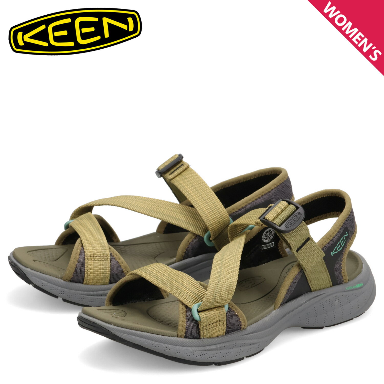 KEEN キーン サンダル スポーツサンダル レイキ オープントウ レディース 防滑 速乾 LEIKI OT カーキ 1030284