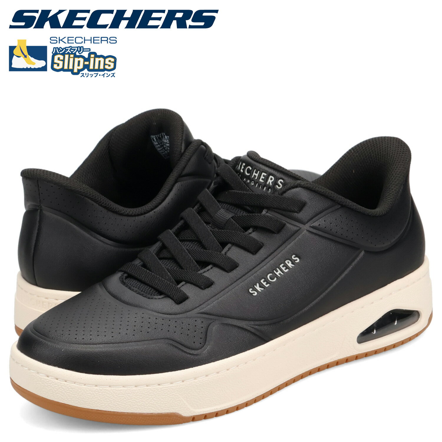 【最大1000円OFFクーポン発行中 12/11 11:59まで！】 スケッチャーズ SKECHERS スリップインズ ウノ CTL レイング ロー スニーカー メンズ SLIP-INS UNO CTL ブラック 黒 183156