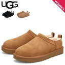 【最大1000円OFFクーポン発行中 12/2 11:59まで!】 UGG アグ ブーツ ムートンブーツ アンクル クラシック マイクロ レディース CLASSIC MICRO シープスキン ブラック チェスナット 黒 1173891 【正規品】