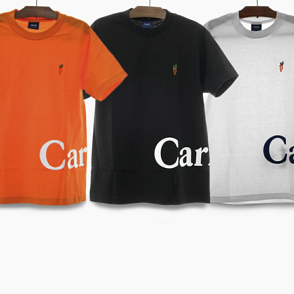 CARROTS キャロッツ Tシャツ LOGO WORDMARK T-SHIRT CARROTS BY ANWAR CARROTS 半そで クルーネック 黒 白 オレンジ ロゴ プレゼント