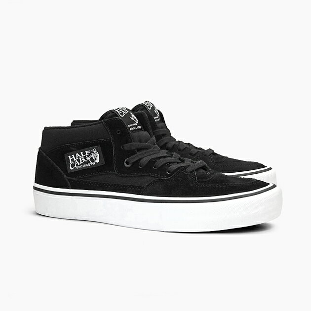 VANS バンズ ハーフキャブ プロ HALF CAB PRO [BLACK/BLACK/WHITE VN0A38CPB8C] PRO SKATE MEN'S スニーカー スケートシューズ メンズ シューズ スケシュー USA ヴァンズ HALFCAB SNEAKER 黒 ブラック SHOES 靴 ミッドカット