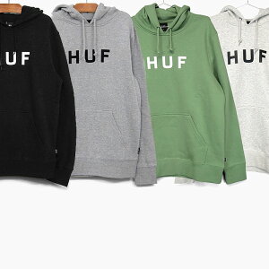 【50%OFF】【並行輸入品】ハフ パーカー HUF OG LOGO PULLOVER HOODIE 黒/グレー/ベージュイエロー メンズ プルオーバー 長袖 スウェット エッセンシャルズ オリジナルロゴ フーディー