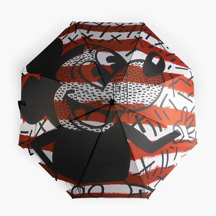 DIAMOND SUPPLY MICKEY KIETH HARING RED STRIPES UMBRELLA ダイヤモンドサプライ ミッキーマウス キース・ヘリング アンブレラ 赤 ストライプ キャラクター 男女兼用