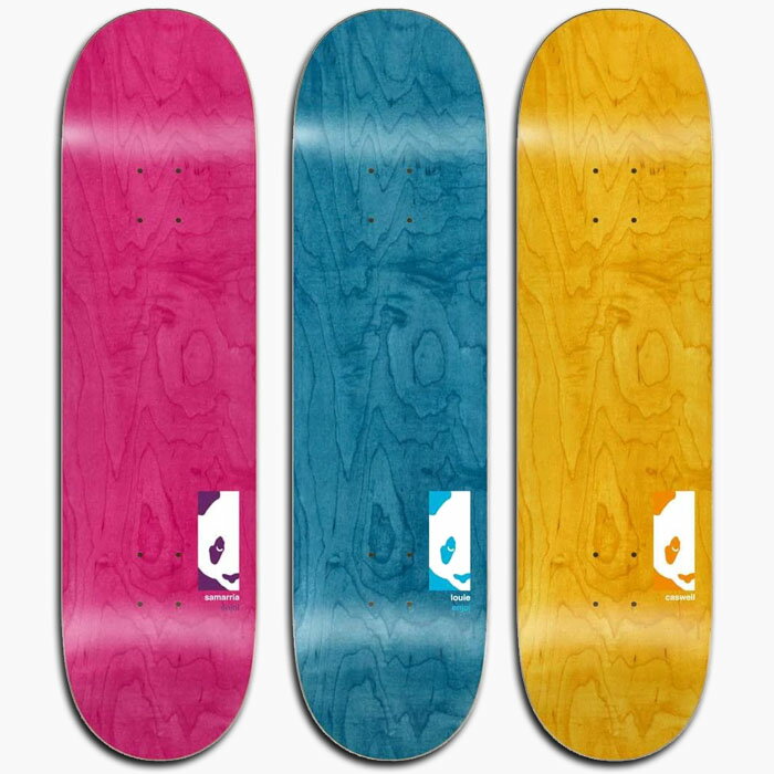 ENJOI SKATEBOARDS エンジョイ スケートボード BOX PANDA R7 DECK ボックス パンダ デッキ SAMARRIA(8.25X32.1) BARLETTA(8.0X31.625) BERRY(8.5X32.125) ENJOI SKATEBOARDS(エンジョイ)の人気シリーズ、ボディスラムデッキ。 ENJOI所属ライダーのSAMARRIA BREVARD(サマリア・ブレバード)、LOUIE BARLETTA(ルイ・バーレッタ)、CASWELL BERRY(キャズウェル・ベリー)のプロデッキ。 小さくパンダが顔を覗かせるボックスロゴがプリントされています。 RESIN7と呼ばれる7プライの高品質な北米メイプルに硬化樹脂で糊付けした通常の7プライデッキよりも強化されたデッキを採用しています。 優れたポップ性能と耐久性で長持ちします。 サイズ SAMARRIA 幅8.25インチ/長さ32.1インチ/ウィールベース14.25インチ メロウコンケーブ/スティープキック BARLETTA 幅8.0インチ/長さ31.625インチ/ウィールベース14インチ メロウコンケーブ/スティープキック BERRY 幅8.5インチ/長さ32.125インチ/ウィールベース14.25インチ メロウコンケーブ/スティープキック 仕様 ・ENJOIロゴステッカー付 ・こちらの商品は「デッキテープ貼付サービス」の対象外です。 ・こちらの商品は「コンプリートデッキ組立サービス」の対象外です。 上記のサイズについては、メーカー公表値を掲載しておりますが、個体差、若干の誤差がございます。 製品の特性上、プリントのわずかなカスレや細微な傷がございます。不良品ではございません。 シュリンクの破れや開封済みのものにつきましても、輸送や検品によるものです。全て当店にて検品後に発送させていただいておりますので、ご安心ください。 ご使用による破損等はすぐに折れたなどの場合であっても返品・交換の対象外とさせていただきます。 スケボーで遊ぶ場合は、必要なヘルメットやサポーター、プロテクターなどを装着し、安全な場所でお楽しみください。禁止されている場所での走行やトリックの練習などは周囲の迷惑や危険につながりますので、おやめください。 こちらの商品は姉妹店と在庫を共有しておりますので、売り違いが生じる事がございます。予めご了承下さい。 商品画像については、可能な限り実際の商品に近いカラーにて掲載をしておりますが、お客様が使用されているパソコンのモニターやモバイル端末の機種によって見え方には多少の違いがございます。 メーカー希望小売価格はメーカーカタログに基づいて掲載しています【スケボー デッキ 8.0 8.25 8.5】ENJOI BOX PANDA R7 エンジョイ スケートボード デッキ単体 ボックス パンダ 大人用