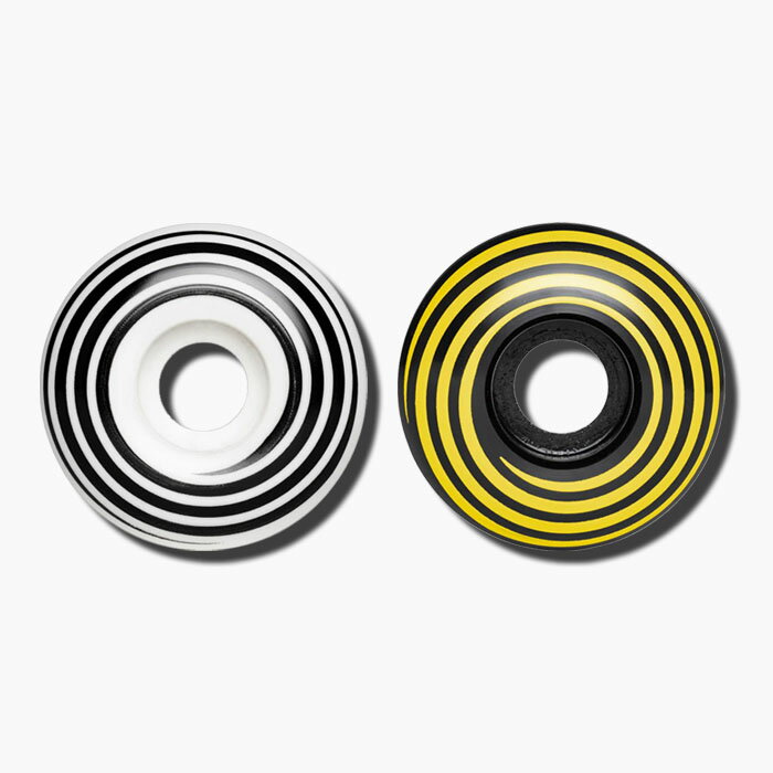 【スケボー ウィール】HAZARD WHEELS CITY PARK+ RADIAL 101A SWIRL パーク ストリート 両方対応 白 黒 スケートボード ホイール タイヤ