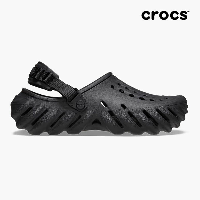 クロックス サンダル メンズ レディース エコークロッグ CROCS ECHO CLOG BLACK 207937 001 黒 サポ 軽量